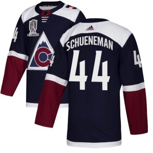 Corey Schueneman Youth Adidas Colorado Avalanche Authentic Navy Alternate 2022 Stanley Cup Champions Jersey