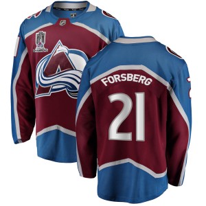 Peter Forsberg Youth Fanatics Branded Colorado Avalanche Breakaway Maroon Home 2022 Stanley Cup Champions Jersey