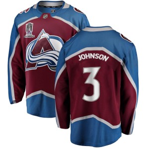 Jack Johnson Youth Fanatics Branded Colorado Avalanche Breakaway Maroon Home 2022 Stanley Cup Champions Jersey