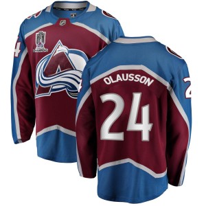 Oskar Olausson Youth Fanatics Branded Colorado Avalanche Breakaway Maroon Home 2022 Stanley Cup Champions Jersey