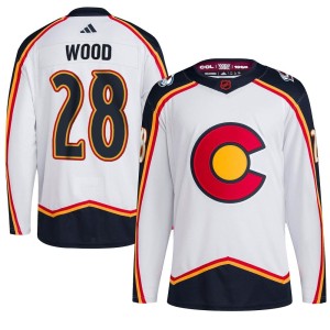 Miles Wood Youth Adidas Colorado Avalanche Authentic White Reverse Retro 2.0 Jersey
