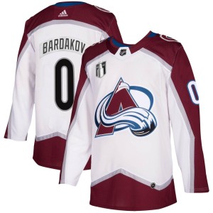 Zakhar Bardakov Youth Adidas Colorado Avalanche Authentic White 2020/21 Away 2022 Stanley Cup Final Patch Jersey
