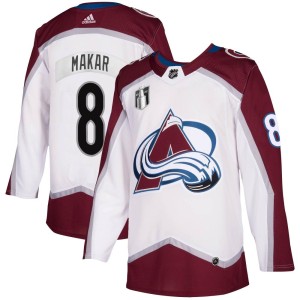 Cale Makar Youth Adidas Colorado Avalanche Authentic White 2020/21 Away 2022 Stanley Cup Final Patch Jersey