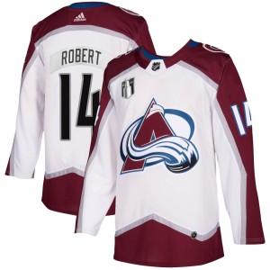 Rene Robert Youth Adidas Colorado Avalanche Authentic White 2020/21 Away 2022 Stanley Cup Final Patch Jersey