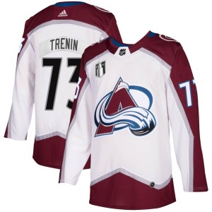 Yakov Trenin Youth Adidas Colorado Avalanche Authentic White 2020/21 Away 2022 Stanley Cup Final Patch Jersey