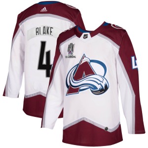 Rob Blake Men's Adidas Colorado Avalanche Authentic White 2020/21 Away 2022 Stanley Cup Champions Jersey