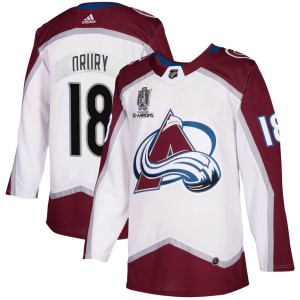 Chris Drury Men's Adidas Colorado Avalanche Authentic White 2020/21 Away 2022 Stanley Cup Champions Jersey