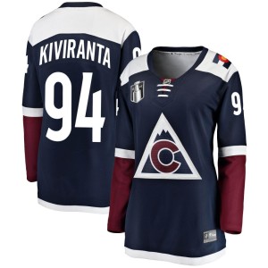 Joel Kiviranta Women's Fanatics Branded Colorado Avalanche Breakaway Navy Alternate 2022 Stanley Cup Final Patch Jersey