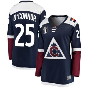 Logan O'Connor Women's Fanatics Branded Colorado Avalanche Breakaway Navy Alternate 2022 Stanley Cup Final Patch Jersey