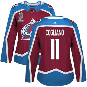 Andrew Cogliano Women's Adidas Colorado Avalanche Authentic Burgundy Home 2022 Stanley Cup Champions Jersey