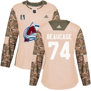 Alex Beaucage Women's Adidas Colorado Avalanche Authentic Camo Veterans Day Practice 2022 Stanley Cup Final Patch Jersey
