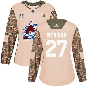 John Wensink Women's Adidas Colorado Avalanche Authentic Camo Veterans Day Practice 2022 Stanley Cup Final Patch Jersey