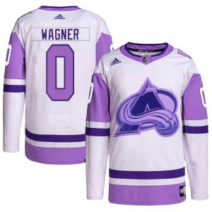 Ryan Wagner Youth Adidas Colorado Avalanche Authentic White/Purple Hockey Fights Cancer Primegreen Jersey