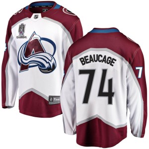 Alex Beaucage Youth Fanatics Branded Colorado Avalanche Breakaway White Away 2022 Stanley Cup Champions Jersey
