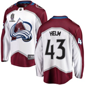 Darren Helm Youth Fanatics Branded Colorado Avalanche Breakaway White Away 2022 Stanley Cup Champions Jersey