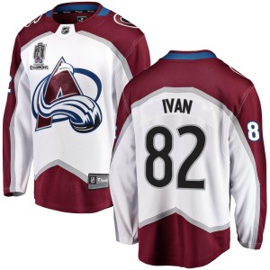 Ivan Ivan Youth Fanatics Branded Colorado Avalanche Breakaway White Away 2022 Stanley Cup Champions Jersey