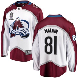 Denis Malgin Youth Fanatics Branded Colorado Avalanche Breakaway White Away 2022 Stanley Cup Champions Jersey