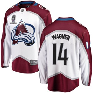 Chris Wagner Youth Fanatics Branded Colorado Avalanche Breakaway White Away 2022 Stanley Cup Champions Jersey
