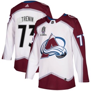 Yakov Trenin Youth Adidas Colorado Avalanche Authentic White 2020/21 Away 2022 Stanley Cup Champions Jersey
