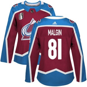 Denis Malgin Women's Adidas Colorado Avalanche Authentic Burgundy Home 2022 Stanley Cup Final Patch Jersey