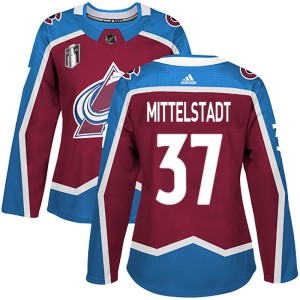 Casey Mittelstadt Women's Adidas Colorado Avalanche Authentic Burgundy Home 2022 Stanley Cup Final Patch Jersey