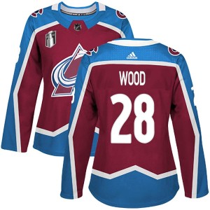 Miles Wood Women's Adidas Colorado Avalanche Authentic Burgundy Home 2022 Stanley Cup Final Patch Jersey