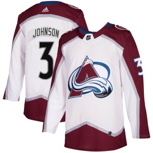 Jack Johnson Youth Adidas Colorado Avalanche Authentic White 2020/21 Away Jersey