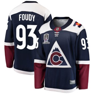 Jean-Luc Foudy Men's Fanatics Branded Colorado Avalanche Breakaway Navy Alternate 2022 Stanley Cup Champions Jersey
