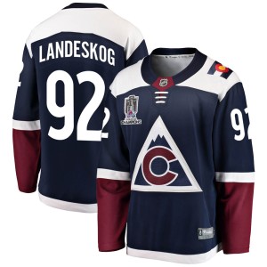 Gabriel Landeskog Men's Fanatics Branded Colorado Avalanche Breakaway Navy Alternate 2022 Stanley Cup Champions Jersey
