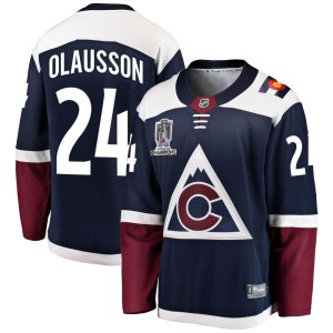 Oskar Olausson Men's Fanatics Branded Colorado Avalanche Breakaway Navy Alternate 2022 Stanley Cup Champions Jersey