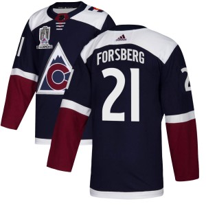 Peter Forsberg Men's Adidas Colorado Avalanche Authentic Navy Alternate 2022 Stanley Cup Champions Jersey