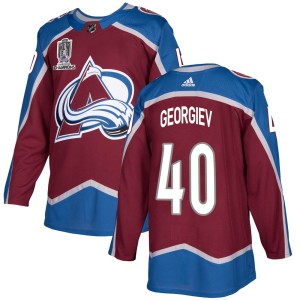 Alexandar Georgiev Youth Adidas Colorado Avalanche Authentic Burgundy Home 2022 Stanley Cup Champions Jersey