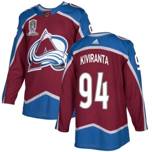 Joel Kiviranta Youth Adidas Colorado Avalanche Authentic Burgundy Home 2022 Stanley Cup Champions Jersey