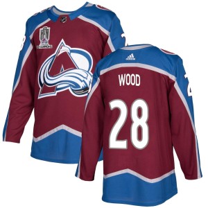 Miles Wood Youth Adidas Colorado Avalanche Authentic Burgundy Home 2022 Stanley Cup Champions Jersey
