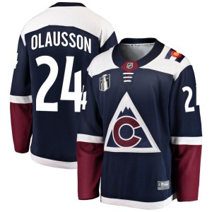 Oskar Olausson Men's Fanatics Branded Colorado Avalanche Breakaway Navy Alternate 2022 Stanley Cup Final Patch Jersey