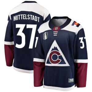 Casey Mittelstadt Youth Fanatics Branded Colorado Avalanche Breakaway Navy Alternate 2022 Stanley Cup Final Patch Jersey
