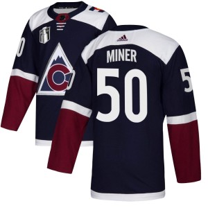 Trent Miner Men's Adidas Colorado Avalanche Authentic Navy Alternate 2022 Stanley Cup Final Patch Jersey