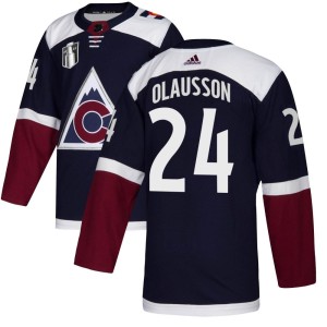 Oskar Olausson Men's Adidas Colorado Avalanche Authentic Navy Alternate 2022 Stanley Cup Final Patch Jersey