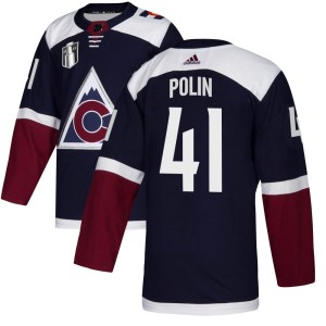 Jason Polin Men's Adidas Colorado Avalanche Authentic Navy Alternate 2022 Stanley Cup Final Patch Jersey