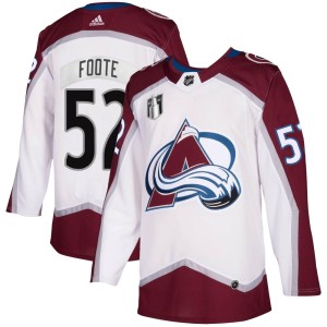 Adam Foote Men's Adidas Colorado Avalanche Authentic White 2020/21 Away 2022 Stanley Cup Final Patch Jersey