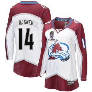 Chris Wagner Women's Fanatics Branded Colorado Avalanche Breakaway White Away 2022 Stanley Cup Champions Jersey