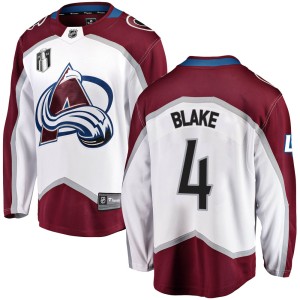 Rob Blake Men's Fanatics Branded Colorado Avalanche Breakaway White Away 2022 Stanley Cup Final Patch Jersey