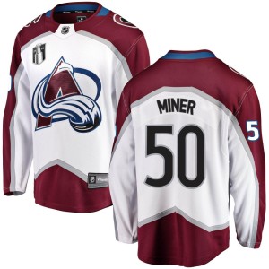 Trent Miner Men's Fanatics Branded Colorado Avalanche Breakaway White Away 2022 Stanley Cup Final Patch Jersey