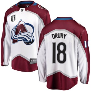 Chris Drury Youth Fanatics Branded Colorado Avalanche Breakaway White Away 2022 Stanley Cup Final Patch Jersey