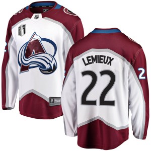 Claude Lemieux Youth Fanatics Branded Colorado Avalanche Breakaway White Away 2022 Stanley Cup Final Patch Jersey