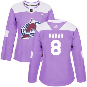 Cale Makar Women's Adidas Colorado Avalanche Authentic Purple Fights Cancer Practice Jersey
