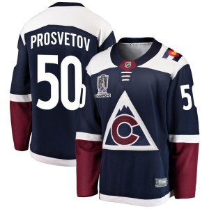 Ivan Prosvetov Youth Fanatics Branded Colorado Avalanche Breakaway Navy Alternate 2022 Stanley Cup Champions Jersey